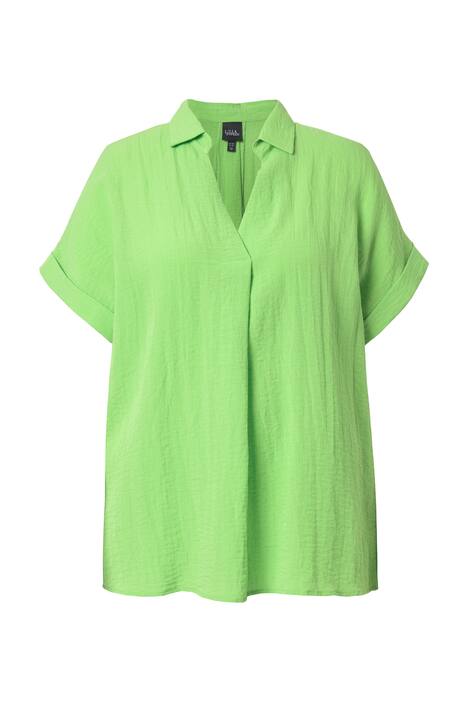 Halenka, záda s knoflíky, oversize, ozdobné sklady, krátké rukávy