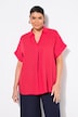 Bluse, Rücken-Knöpfe, Oversized, Zierfalte, Halbarm