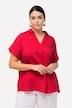 Bluse, Rücken-Knöpfe, Oversized, Zierfalte, Halbarm