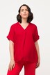 Button Accent Back Short Sleeve Blouse