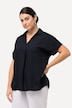 Bluse, knapper i ryggen, oversize, læg, halværme
