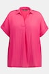 Bluse, Rücken-Knöpfe, Oversized, Zierfalte, Halbarm