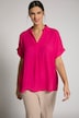 Bluse, Rücken-Knöpfe, Oversized, Zierfalte, Halbarm