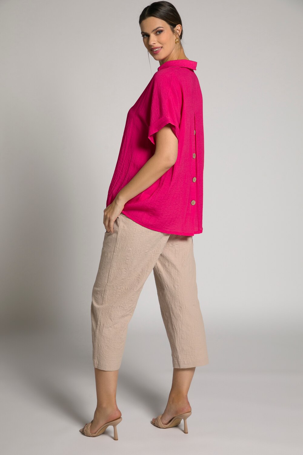 Grote Maten blouse, Dames, roze, Maat: 50/52, Viscose/Synthetische vezels, Ulla Popken