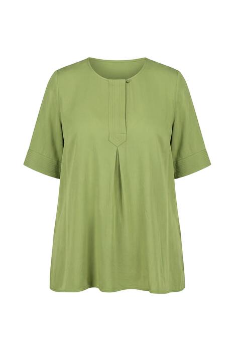 Halenka, prošívaná vsadka, A střih, kulatý výstřih, krátké rukávy