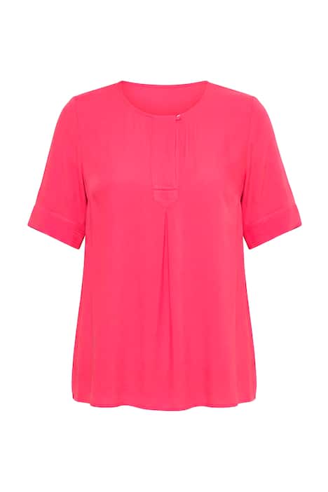 Halenka, prošívaná vsadka, A střih, kulatý výstřih, krátké rukávy