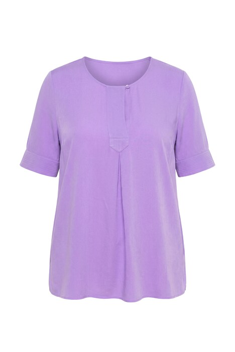 Halenka, prošívaná vsadka, A střih, kulatý výstřih, krátké rukávy