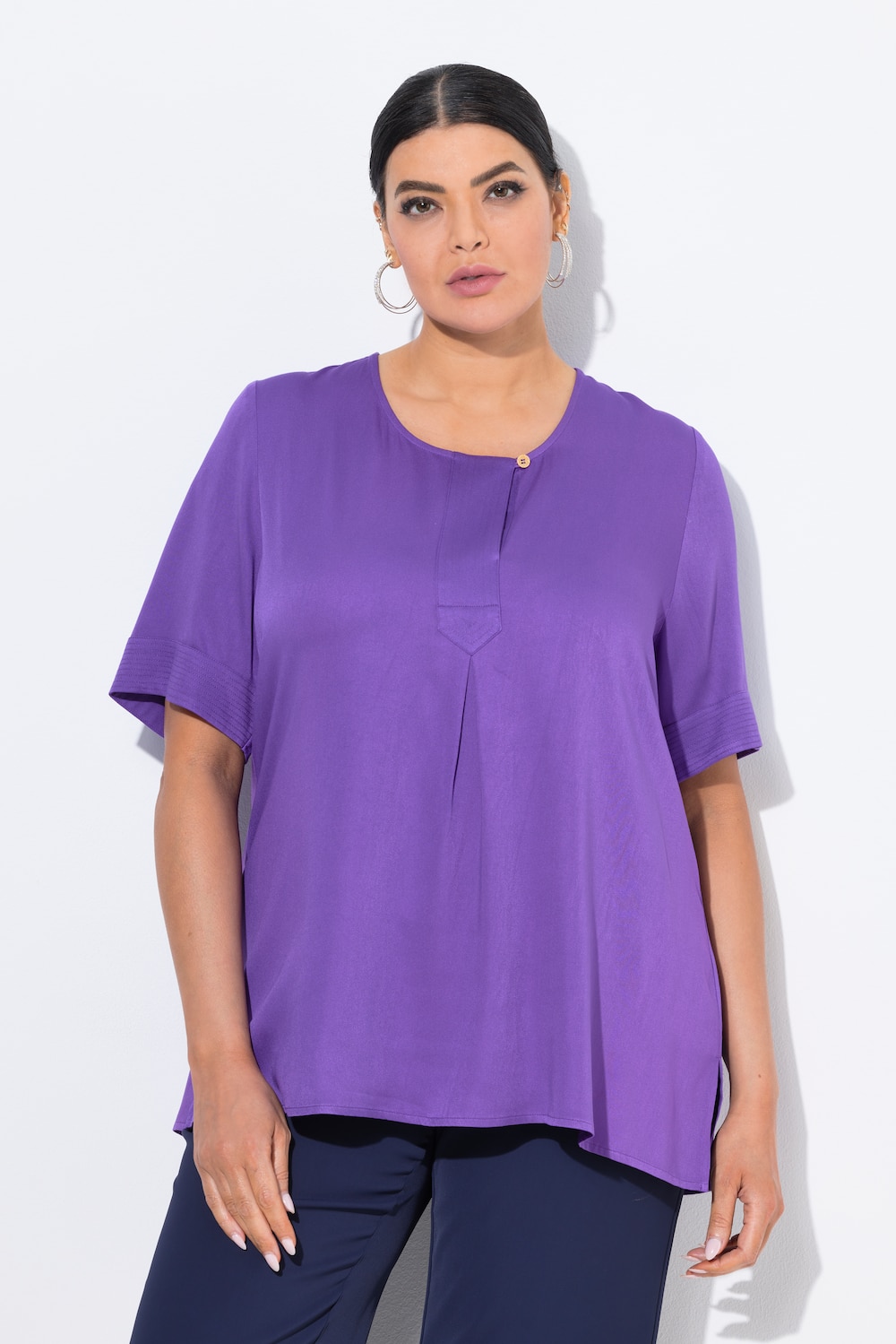 Große Größen Shirtbluse, Damen, lila, Größe: 62/64, Viskose, Ulla Popken
