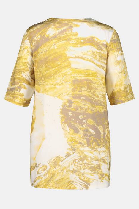 Slinkyshirt, V-Ausschnitt, Halbarm, Marmor-Design