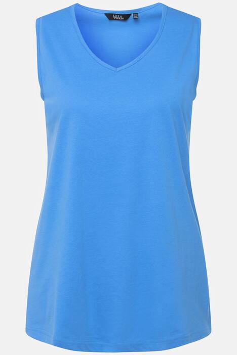 2 Pack of V-Neck Cotton Knit Tanks - Stripe, Solid