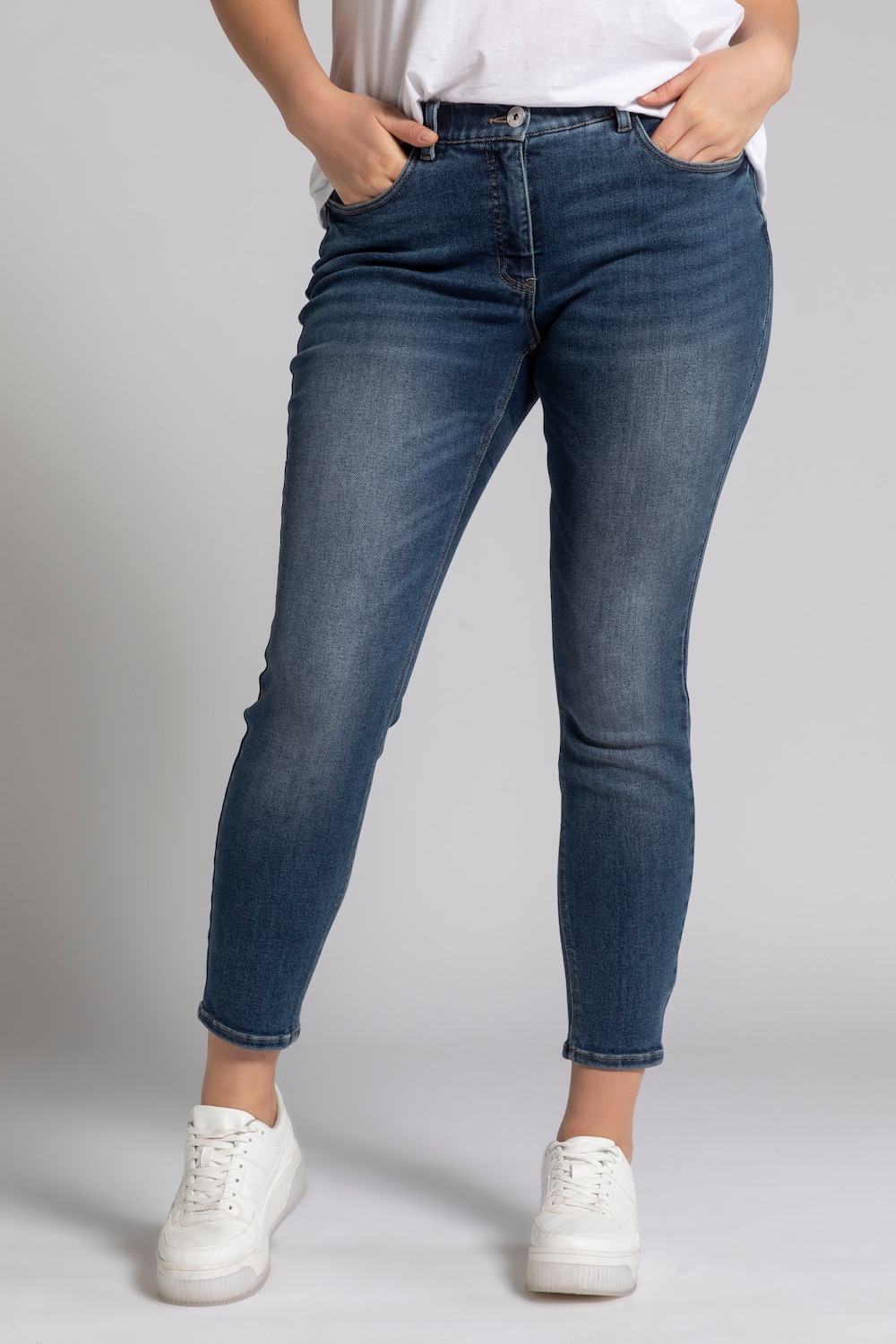 Grote Maten skinny jeans, Dames, blauw, Maat: 56, Katoen, Studio Untold
