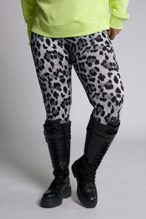 Leggings, High Waist, Leo Print, Elastikbund