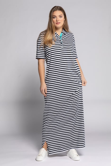 Neue Schwarz/Weiß Zigeuner Style Maxi Kleid 