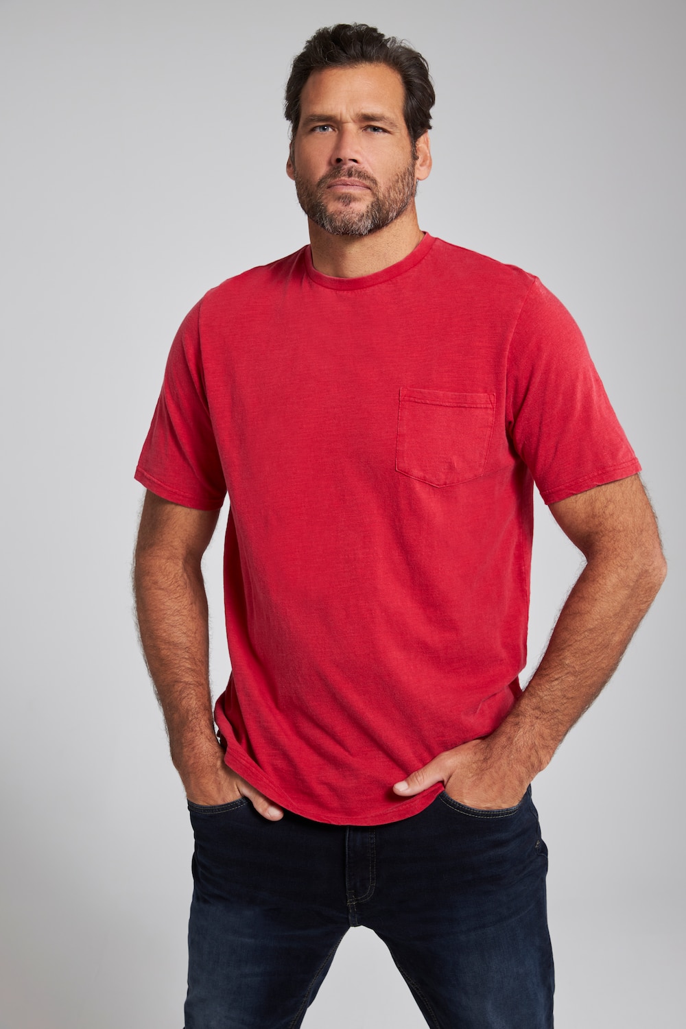Grote Maten T-shirt, Heren, rood, Maat: L, Katoen, JP1880