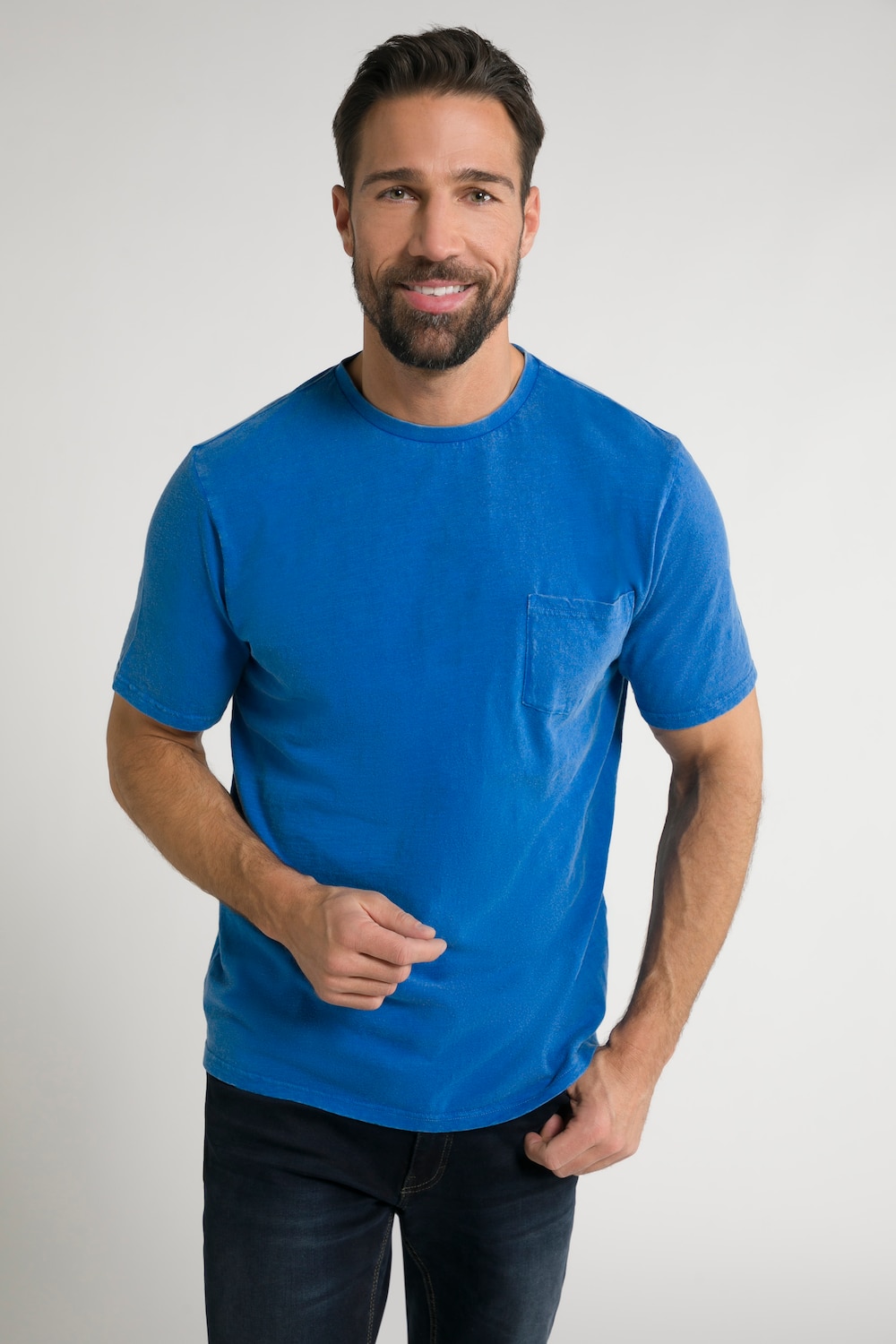 Grote Maten T-shirt, Heren, blauw, Maat: 3XL, Katoen, JP1880