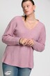 Pullover, oversized, V-Ausschnitt, Langarm, Rippstrick
