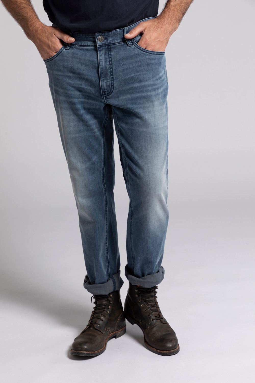Grote Maten jeans, Heren, grijs, Maat: 27, Katoen/Polyester, JP1880