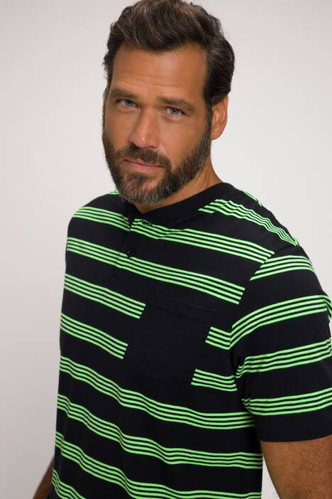 Pyjamas, randig topp, enfärgade shorts, upp till 8XL