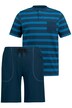Pyžamo, pruhované tričko, jednobarevné šortky, do 8 XL