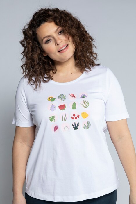 T-Shirt, Obstmotive, Rundhals, Halbarm, Biobaumwolle