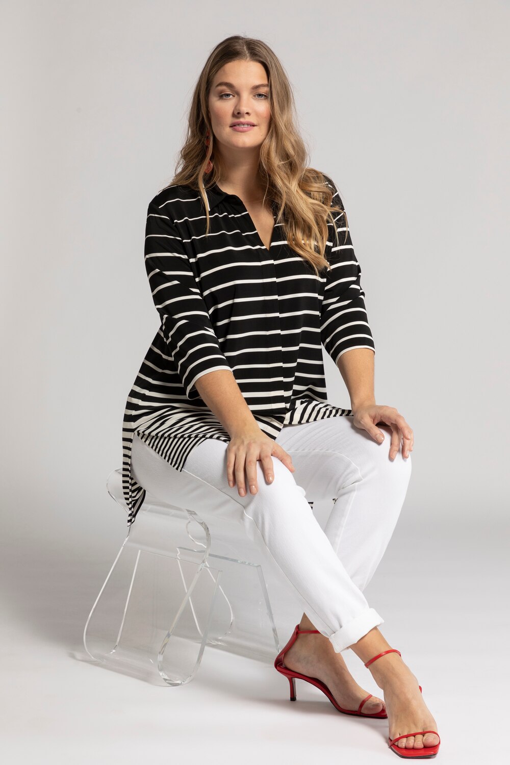 Grote Maten slinky overhemd, Dames, zwart, Maat: 66/68, Viscose, Ulla Popken Grote Maten slinky overhemd, Dames, zwart, Maat: 66/68, Viscose, Ulla Popken
