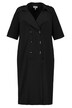 Kabátové šaty, klopový límec, krátké rukávy, dvojitá knoflíková léga