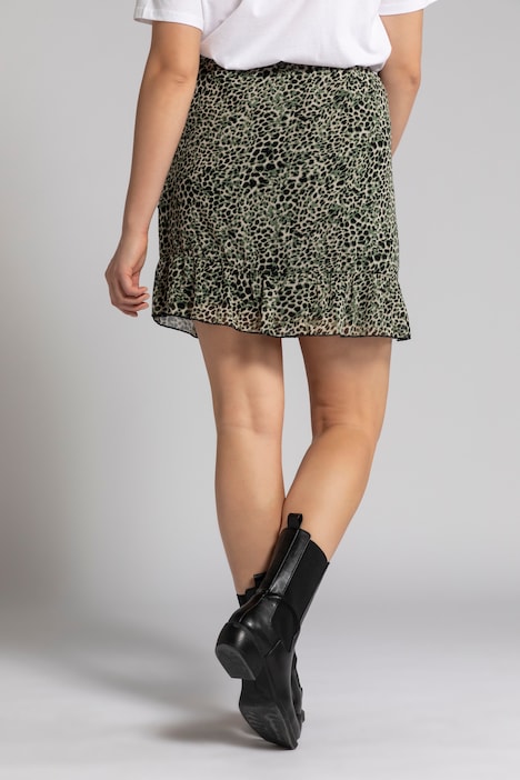 Minifalda, forma en A, chifón, dobladillo fruncido | todas Faldas | Faldas