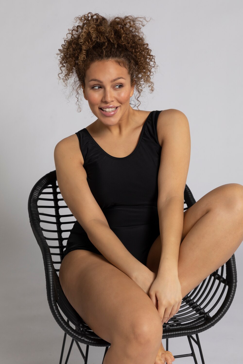 Grote Maten badpak, Dames, grijs, Maat: 56, Polyester/Synthetische vezels/Elastaan, Ulla Popken Grote Maten badpak, Dames, grijs, Maat: 56, Polyester/Synthetische vezels/Elastaan, Ulla Popken