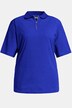 Zip Front Short Sleeve Terry Knit Cotton Polo Shirt
