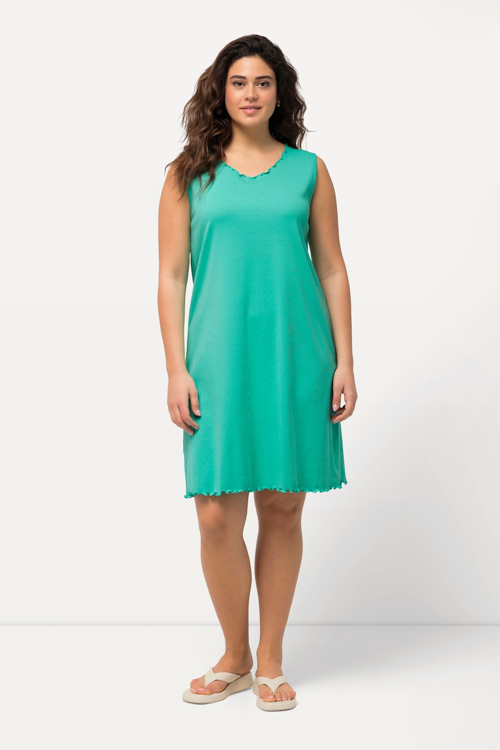 Große Größen Kleid, Damen, türkis, Größe: 50/52, Baumwolle, Ulla Popken