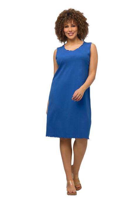 Šaty, vlnité okraje, A střih, jemně žebrované, biobavlna