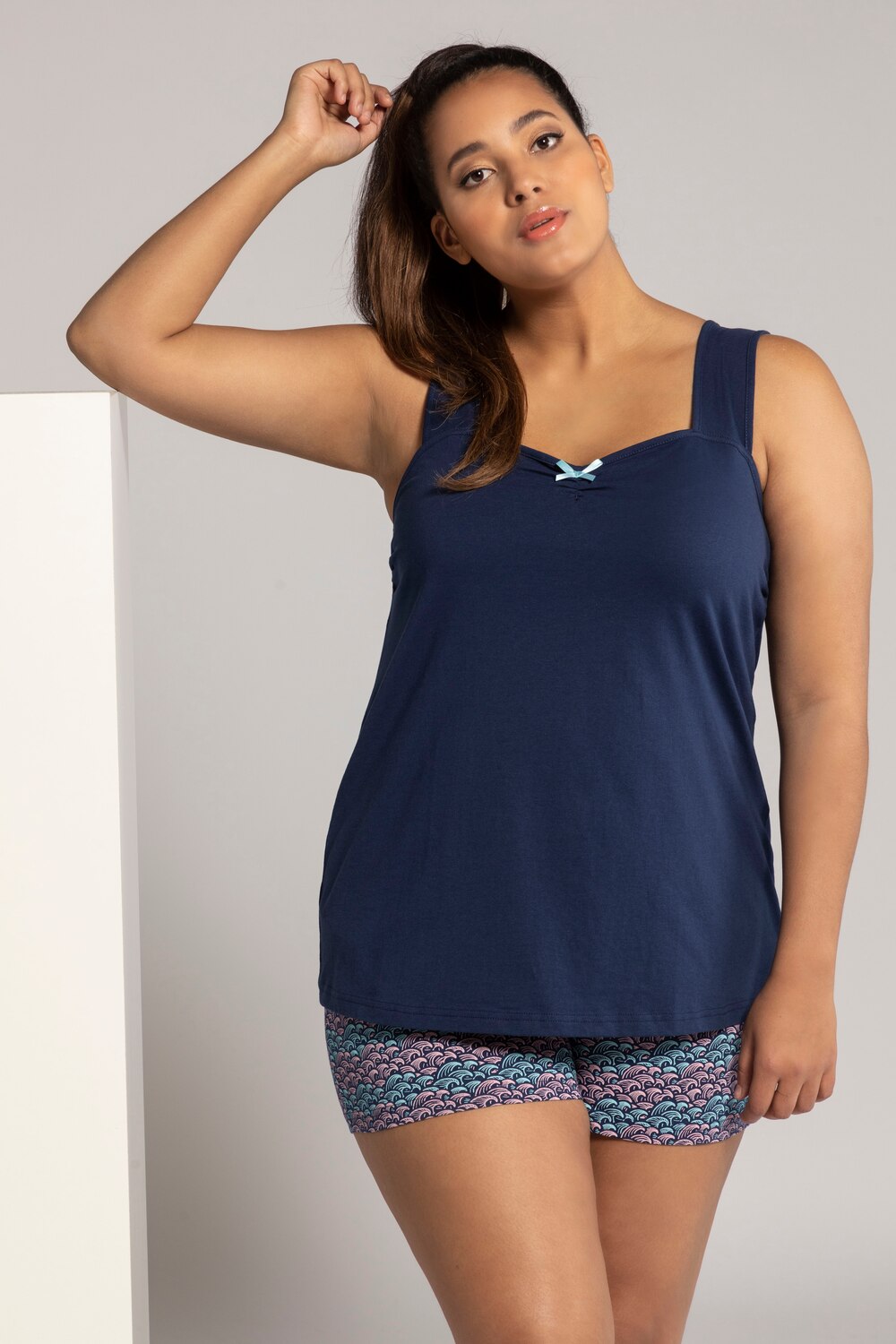 Grote Maten shorty, Dames, blauw, Maat: 50/52, Katoen, Ulla Popken Grote Maten shorty, Dames, blauw, Maat: 50/52, Katoen, Ulla Popken