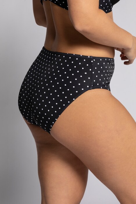 Zizzi EXTRA HIGH-WAISTED WITH PRINT - Bikini bottoms - black white  dot/black 