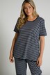 pyjamashirt, strepen, ronde hals, korte mouwen, biologisch katoen
