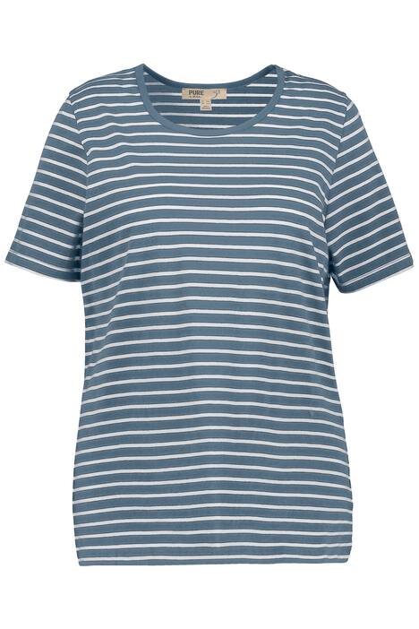 Pyžamové tričko, proužky, kulatý výstřih, krátké rukávy, biobavlna