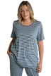 Pyžamové tričko, proužky, kulatý výstřih, krátké rukávy, biobavlna