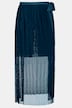Jupe portefeuille, boutons-pression, mesh plissé