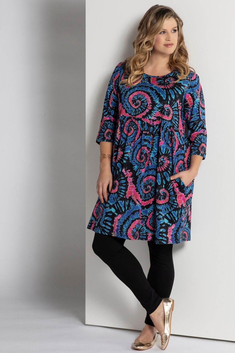 Grote Maten longline shirt, Dames, zwart, Maat: 50/52, Katoen, Ulla Popken