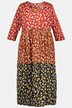 Sukienka z kwiecistego dżerseju, okrągły dekolt, rękawy 3/4