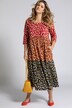 Sukienka z kwiecistego dżerseju, okrągły dekolt, rękawy 3/4