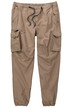 Cargo kalhoty, ripstop, elastický pas, zúžený volný střih