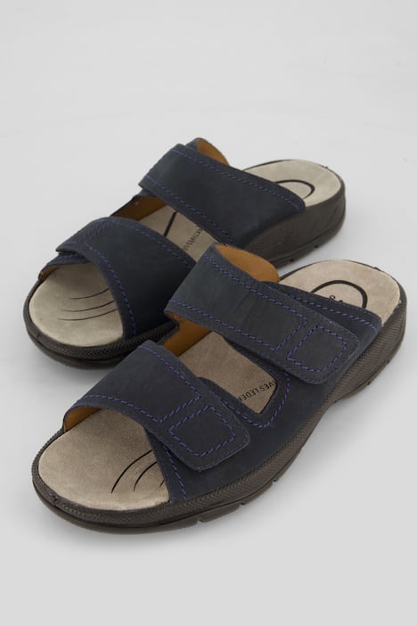 heren instapers, Jomos, leer, klittenbandpatjes, t/m mt. 50