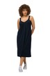Žerzejové šaty, řasení, A střih, midi délka, výstřih do V, bez rukávů