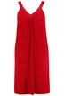 Žerzejové šaty, řasení, A střih, midi délka, výstřih do V, bez rukávů