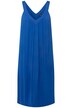 Žerzejové šaty, řasení, A střih, midi délka, výstřih do V, bez rukávů