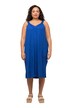 Žerzejové šaty, řasení, A střih, midi délka, výstřih do V, bez rukávů