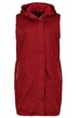 Dlouhá vesta, kapuce, dvoucestný zip, pletený flís, bez rukávů
