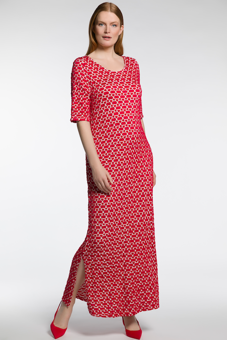 Graphic Texture Round Neck Stretch Knit Maxi Dress | More Dresses | Dresses