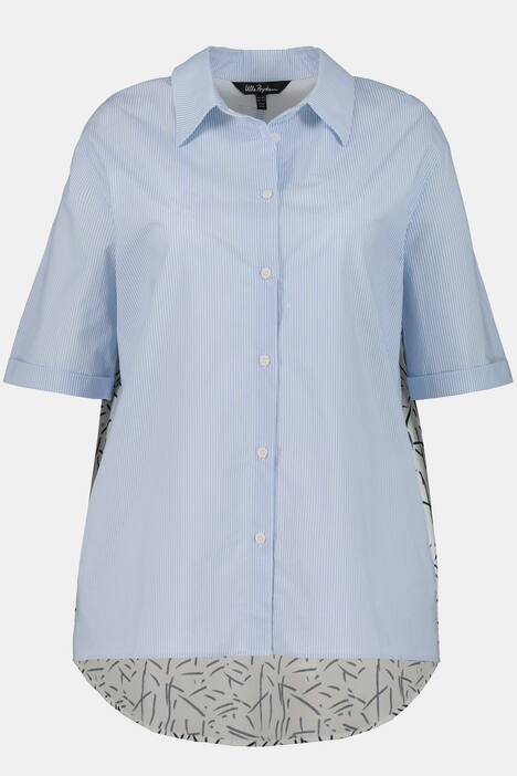 Bluse, Streifen, Oversized, Rücken gemustert, Halbarm