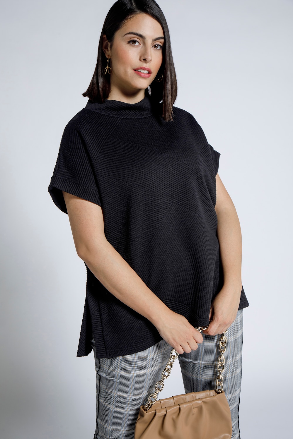Grote Maten sweatkaftan, Dames, zwart, Maat: 50/52, Polyester/Viscose, Ulla Popken Grote Maten sweatkaftan, Dames, zwart, Maat: 50/52, Polyester/Viscose, Ulla Popken